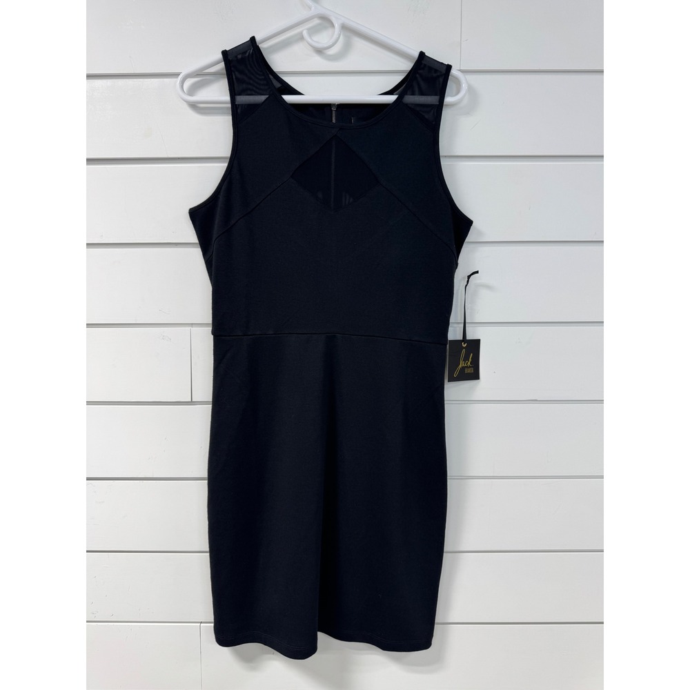 Jack by BB Dakota Black Mesh Panel Cutout Sleeveless Mini Dress Size S NWT